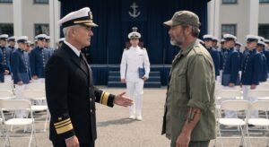 Na peronie admirał Richard Callahan przesiadywał podczas ceremonii z wprawną uwagą człowieka, który uczestniczył w dziesiątkach podobnych wydarzeń. Wiedział, kiedy wstać, kiedy oklaskiwać, kiedy zaoferować krótki uśmiech oczekiwany od starszego oficera obserwującego inną klasę wchodzącą do służby.